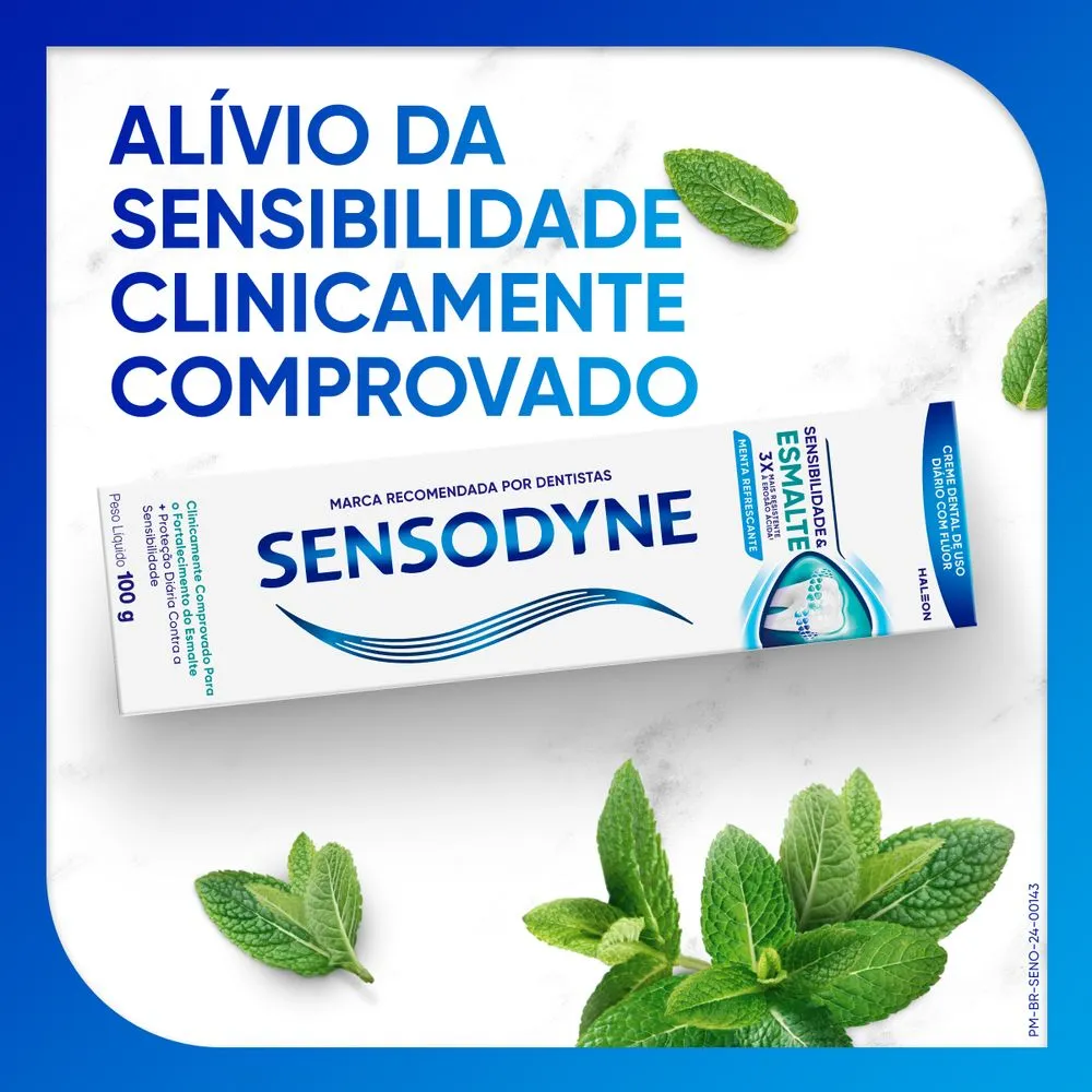 Creme Dental Sensodyne Sensibilidade e Esmalte Sabor Menta Refrescante 100g — foto 3