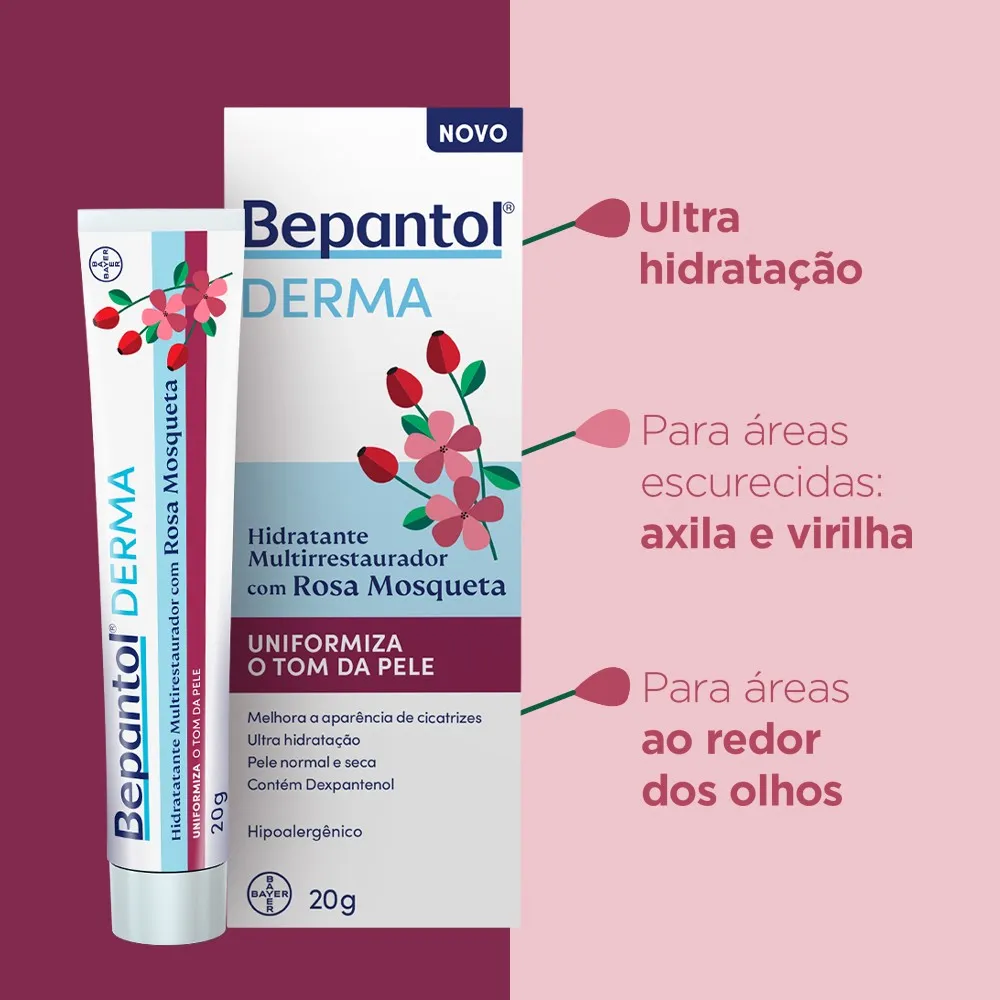 Creme Facial Bepanto Derma Multirrestaurador com Rosa Mosqueta 20g — foto 3