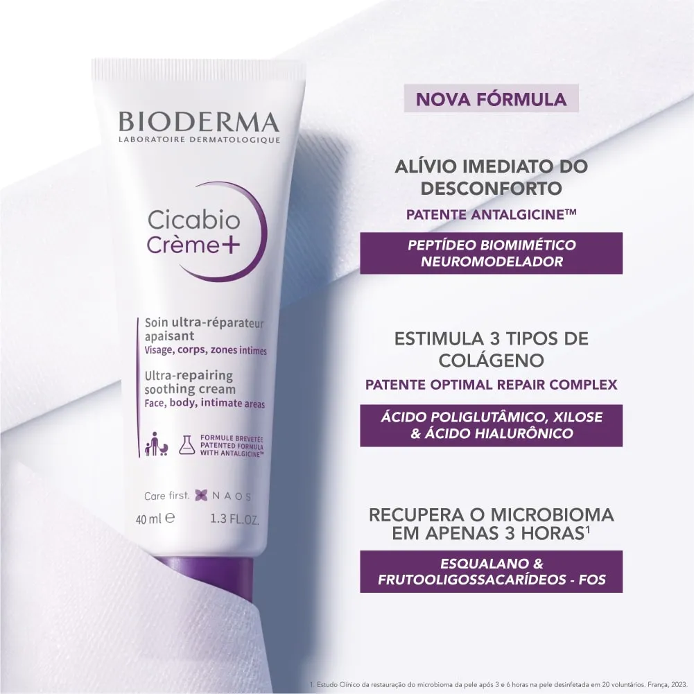 Creme Facial Bioderma Cicabio Creme+ Ultra Reparador Calmante 40ml — foto 4