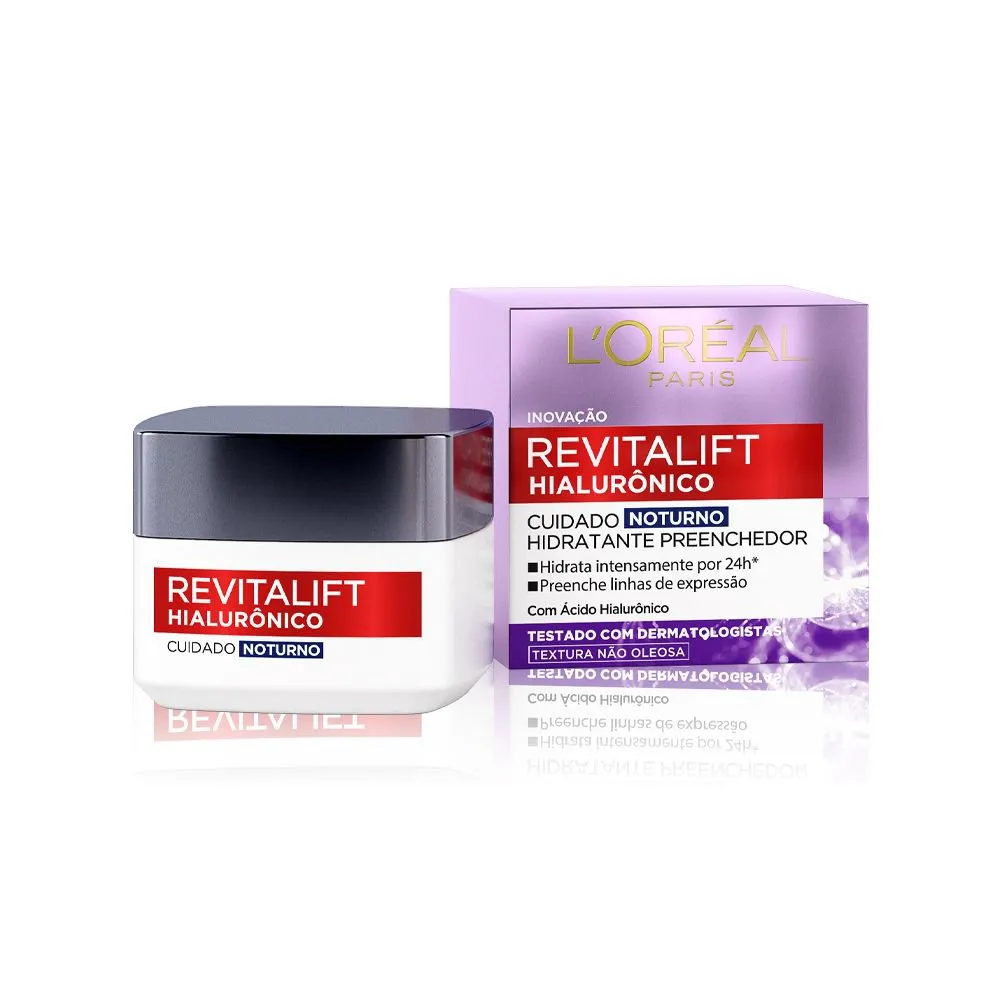 Creme Facial L'Oréal Paris Revitalift Hialurônico Noturno 49g