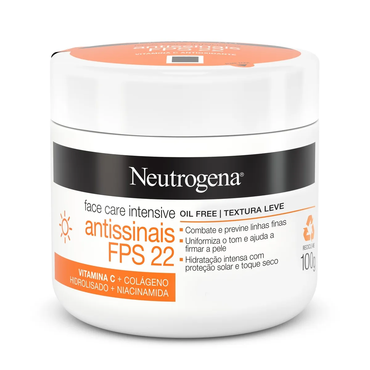 Creme Facial Neutrogena Face Care Intensive Antissinais FPS 22 100g
