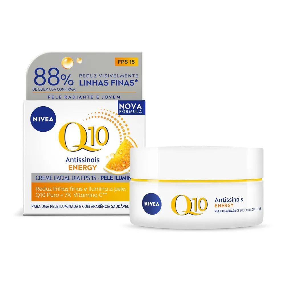 Creme Facial Nivea Q10 Plus C Antirrugas FPS 15 51g