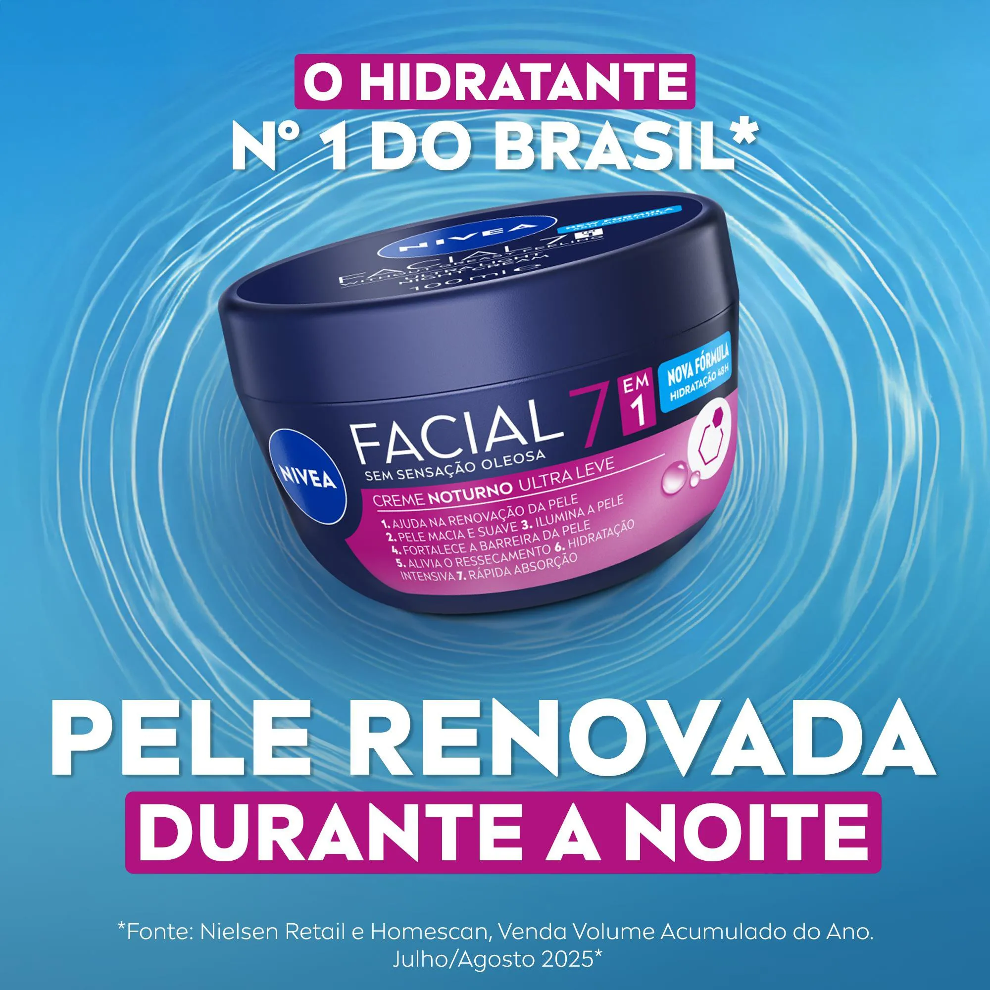 Creme Facial Nivea Ultraleve 7 em 1 Noturno 100g — foto 3