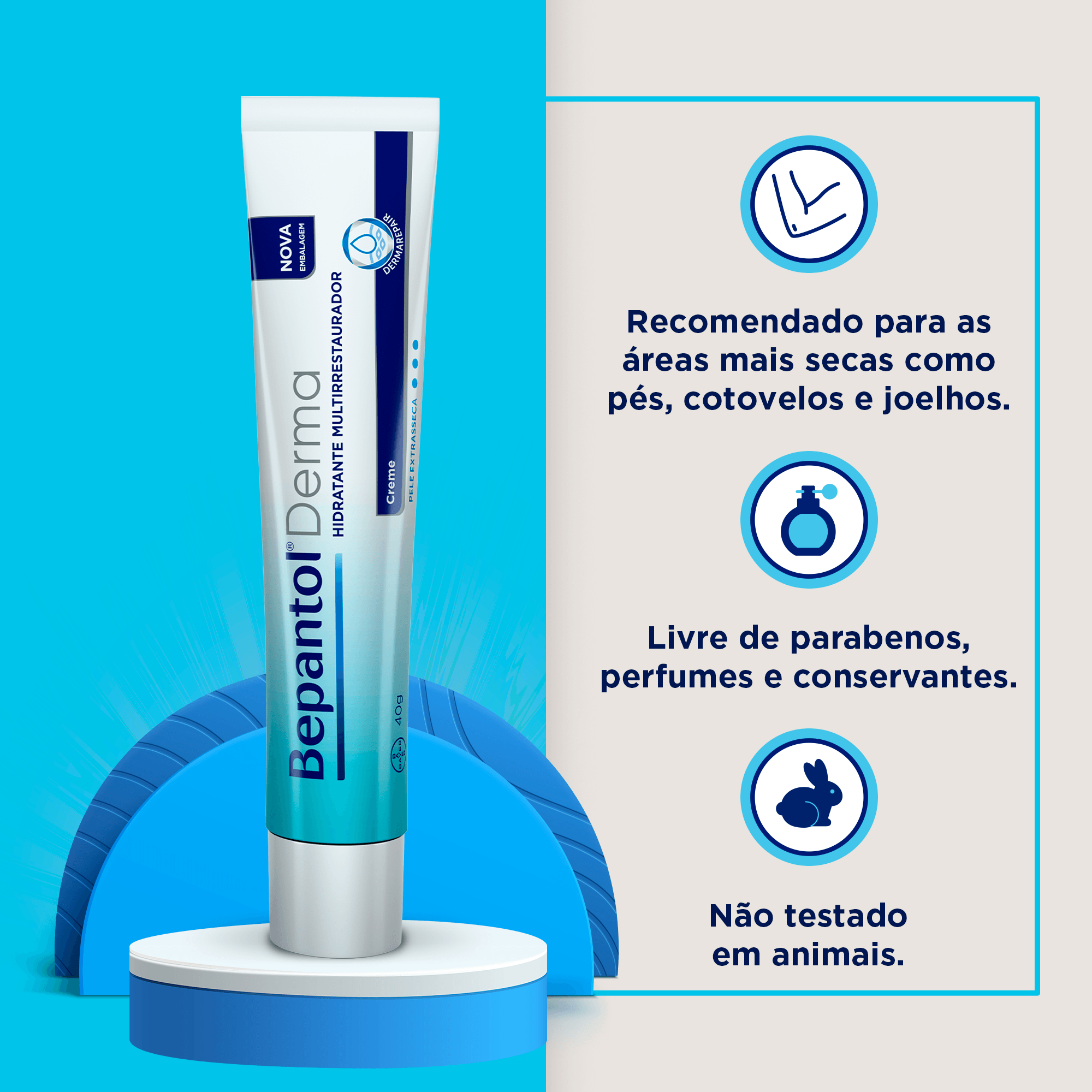 Creme Hidratante Bepantol Derma Multirrestaurador Pele Extrasseca 40g — foto 3