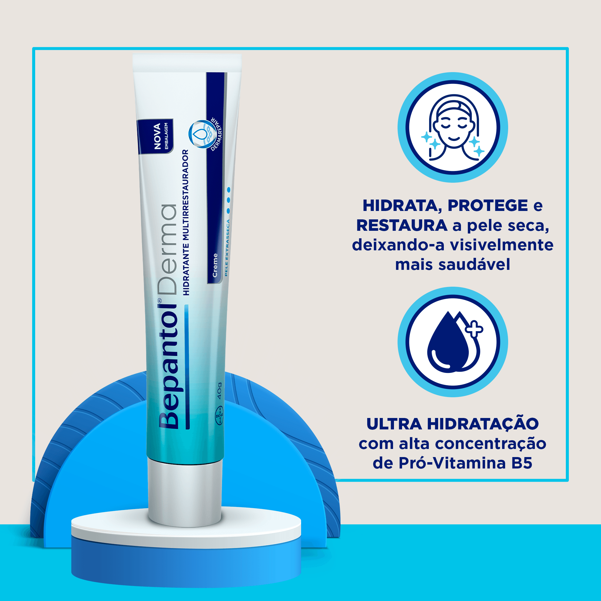 Creme Hidratante Bepantol Derma Multirrestaurador Pele Extrasseca 40g — foto 2