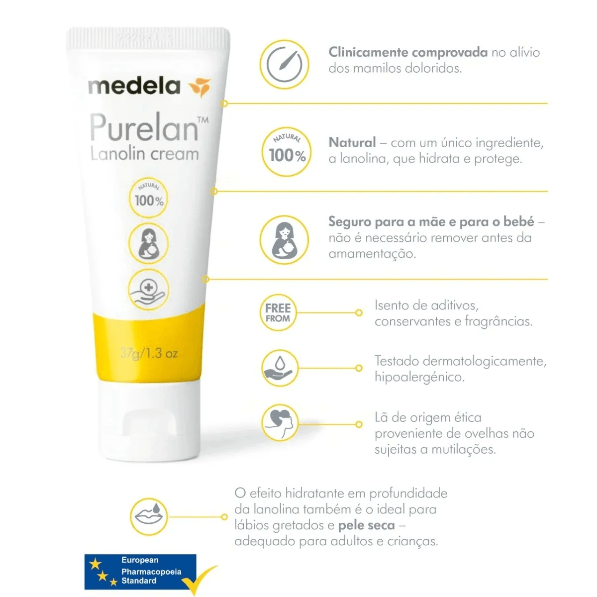 Creme para Mamilos Purelan Lanolina Pura 37g — foto 2