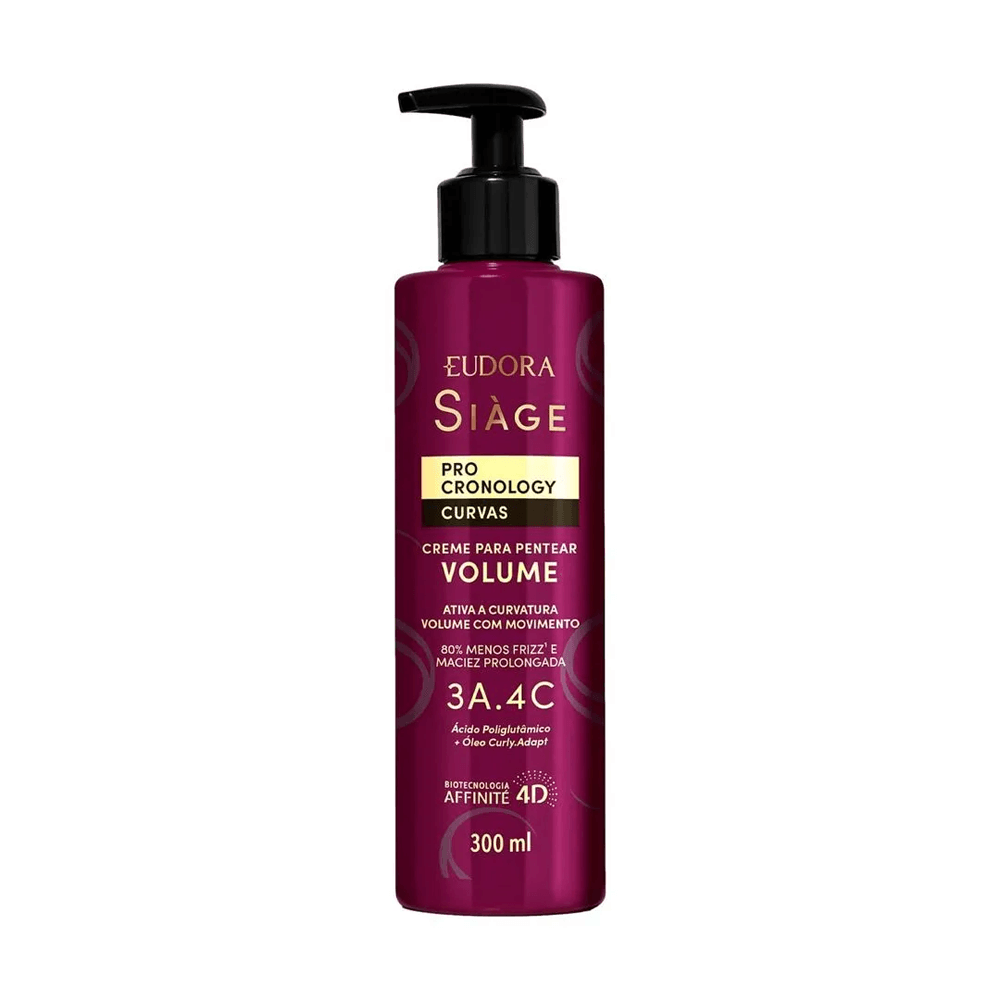 Creme Para Pentear Eudora Siàge Pro Cronology Curvas Volume 300ml