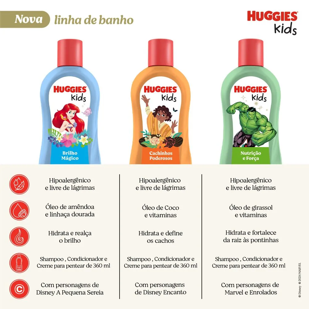 Creme para Pentear Infantil Huggies Kids Brilho Mágico 360ml — foto 9