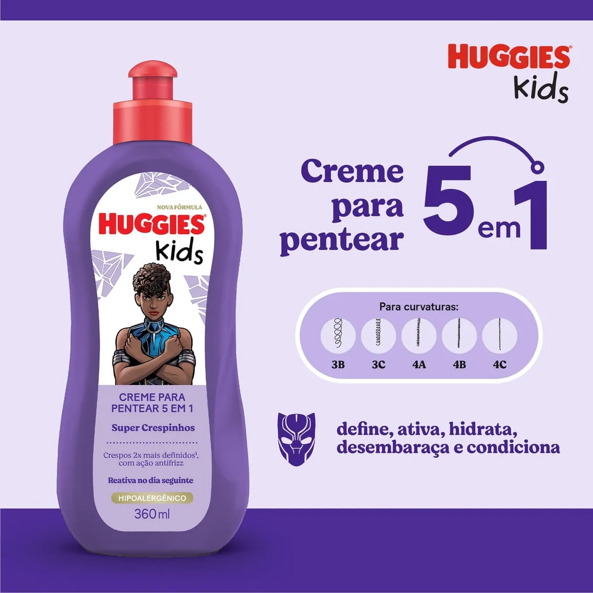 Creme para Pentear Infantil Huggies Kids Super Crespinhos 360ml — foto 7