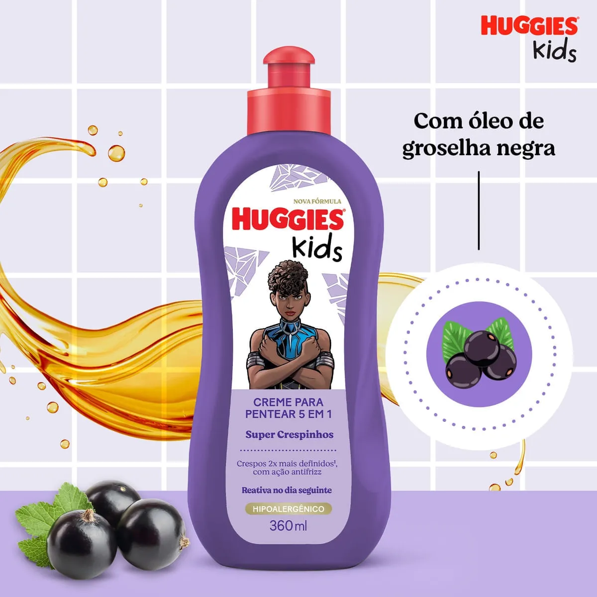 Creme para Pentear Infantil Huggies Kids Super Crespinhos 360ml — foto 4