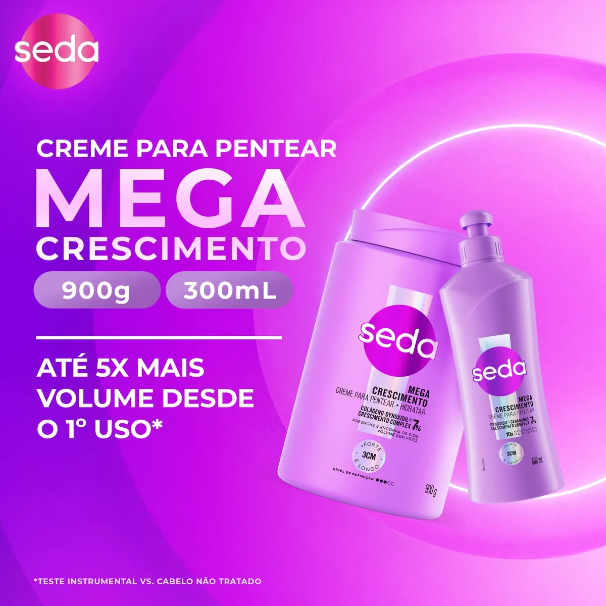 Creme Para Pentear Seda Mega Crescimento 300ml — foto 5