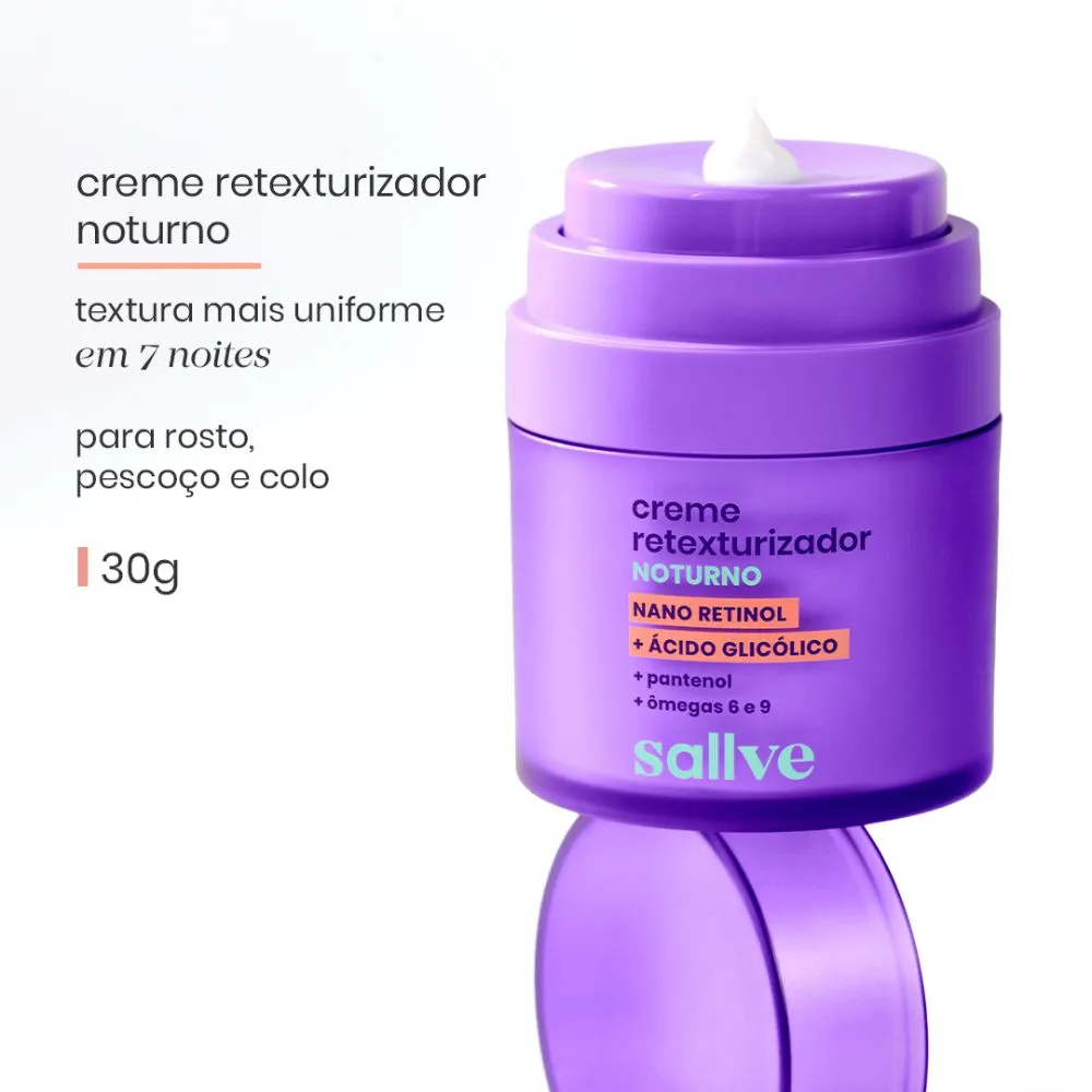 Creme Sallve Retexturizador Noturno Com Nano Retinol 30g — foto 2