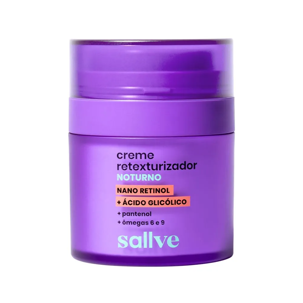 Creme Sallve Retexturizador Noturno Com Nano Retinol 30g