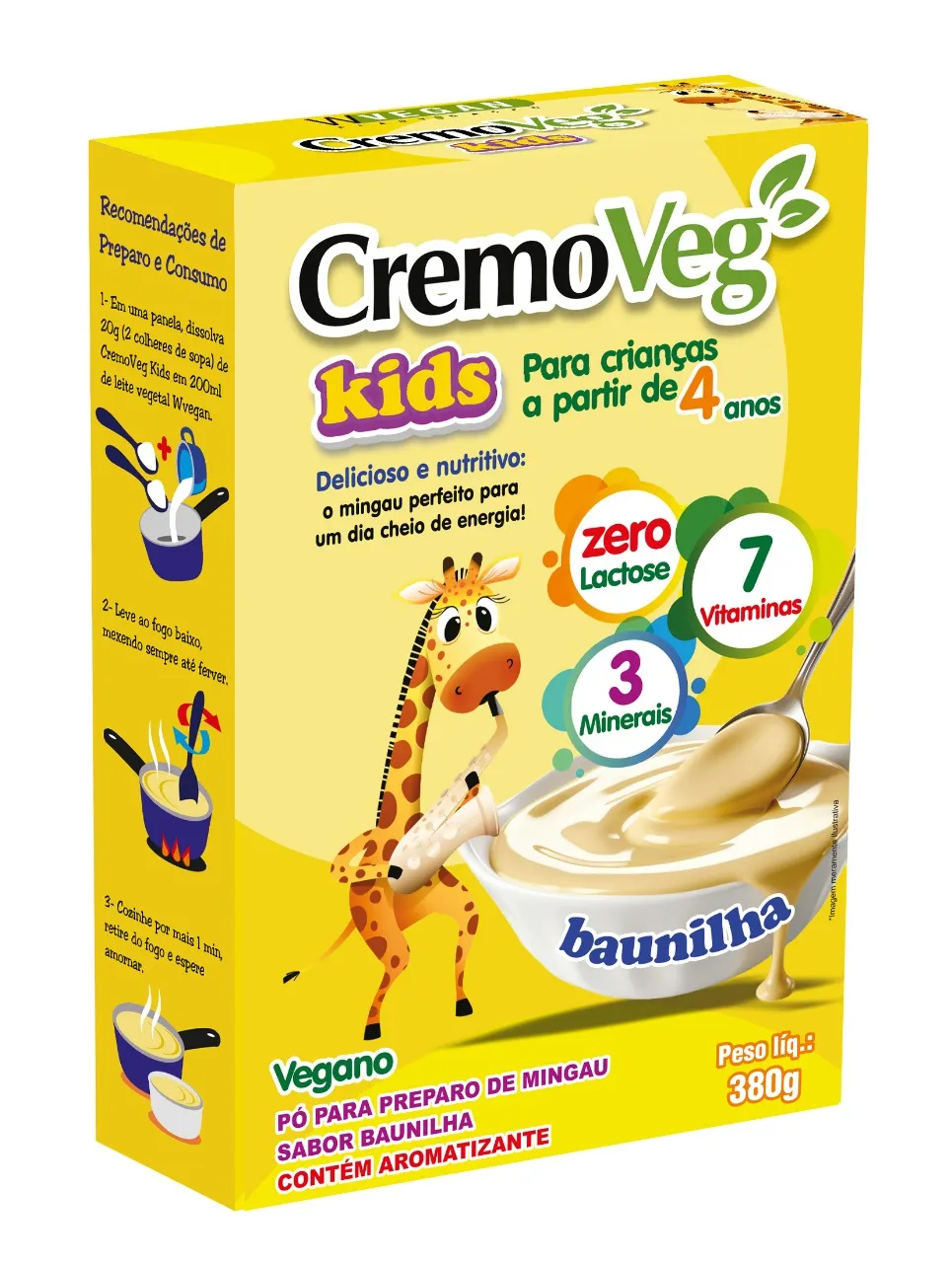CremoVeg 380g Sabor Baunilha WVegan Mingau