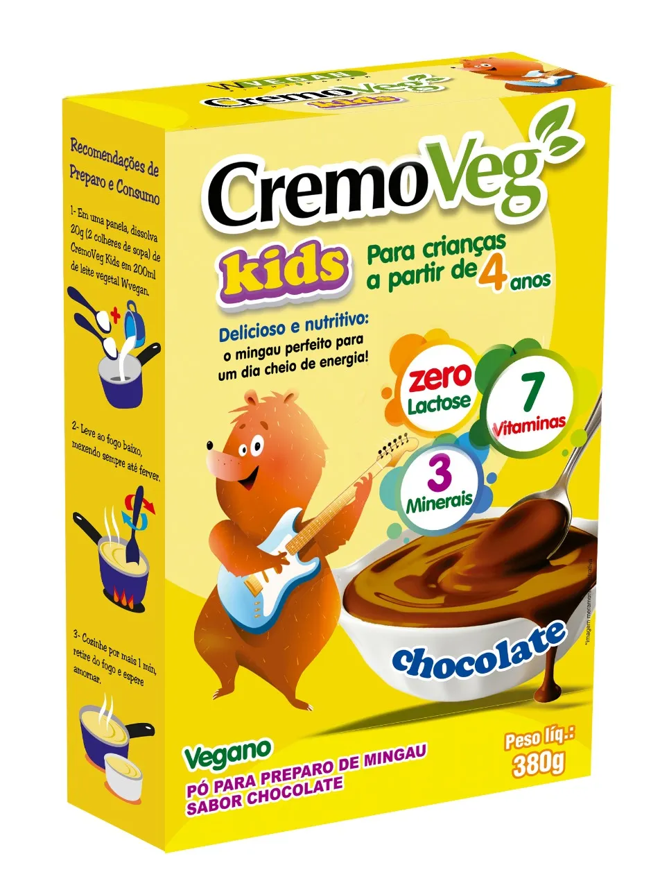 CremoVeg 380g Sabor Chocolate WVegan Mingau
