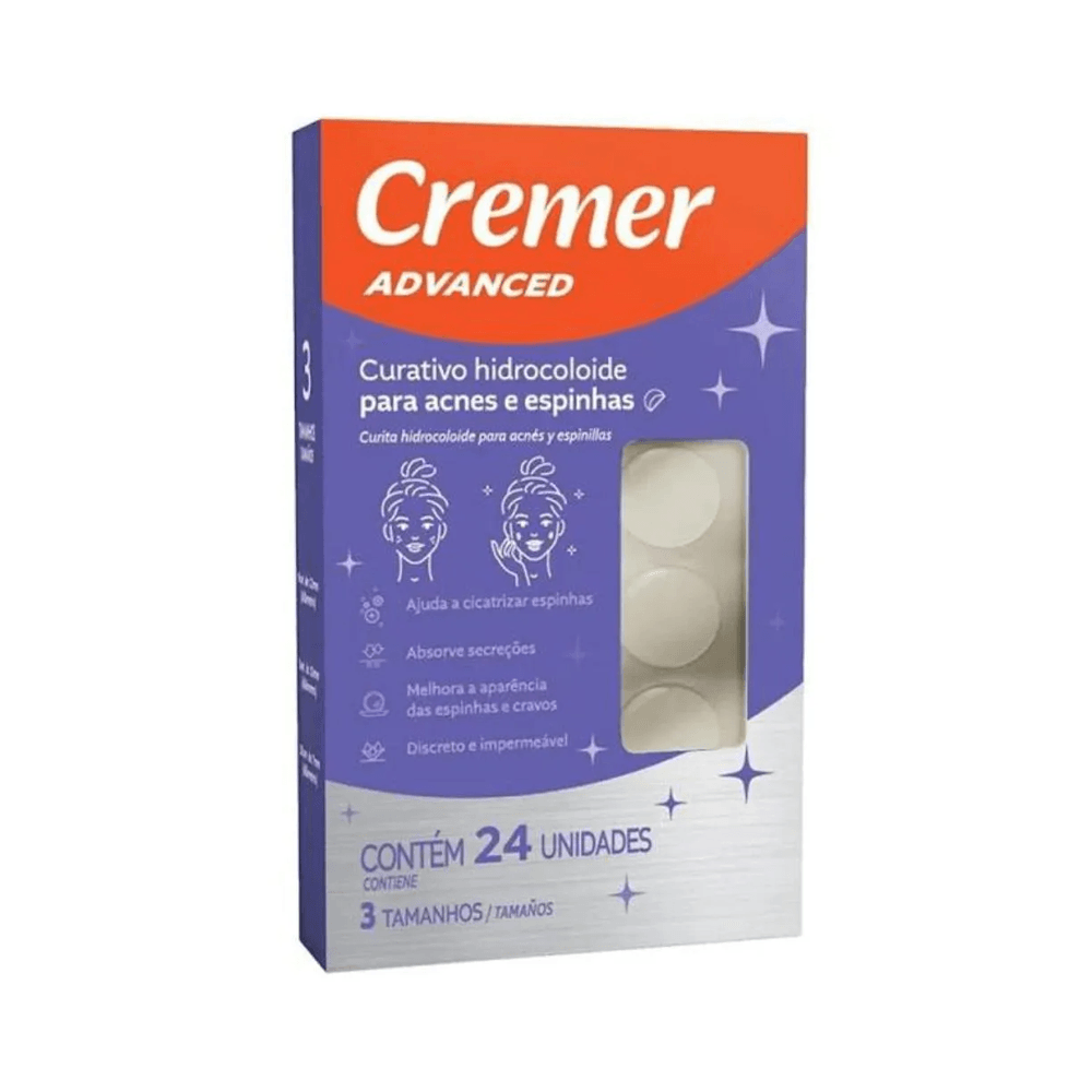 Curativo Hidrocoloide Cremer Advanced Acne e Espinhas 24 Unidades