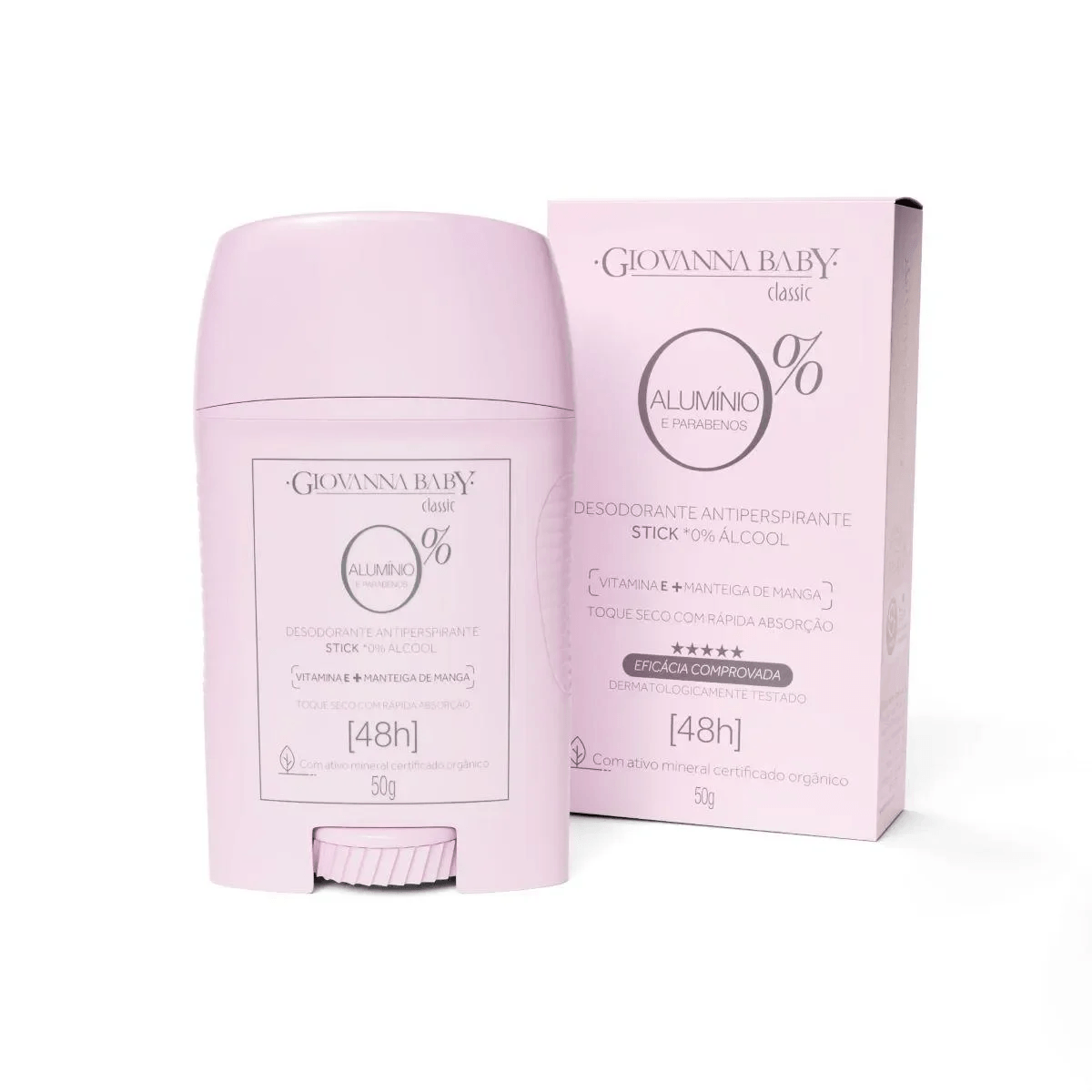 Desodorante Antiperspirante Giovanna Baby Classic 0% Alumínio Stick 50g