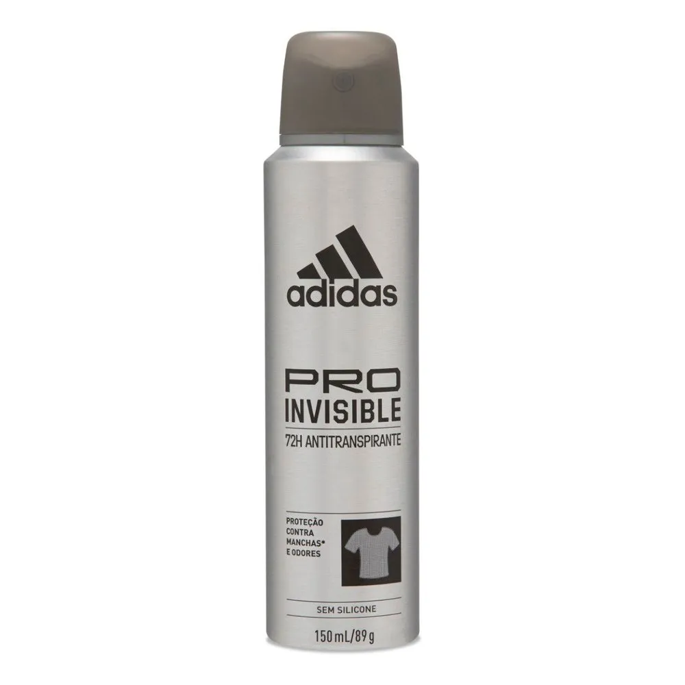 Desodorante Antitranspirante Adidas Masculino Pro Invisible 48h Aerossol 150ml