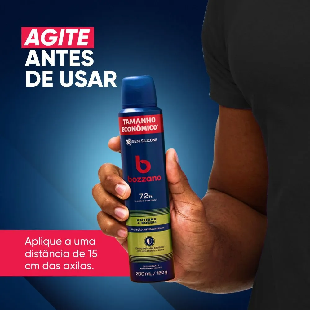 Desodorante Antitranspirante Aerossol Masculino Bozzano Fresh 200ml — foto 7