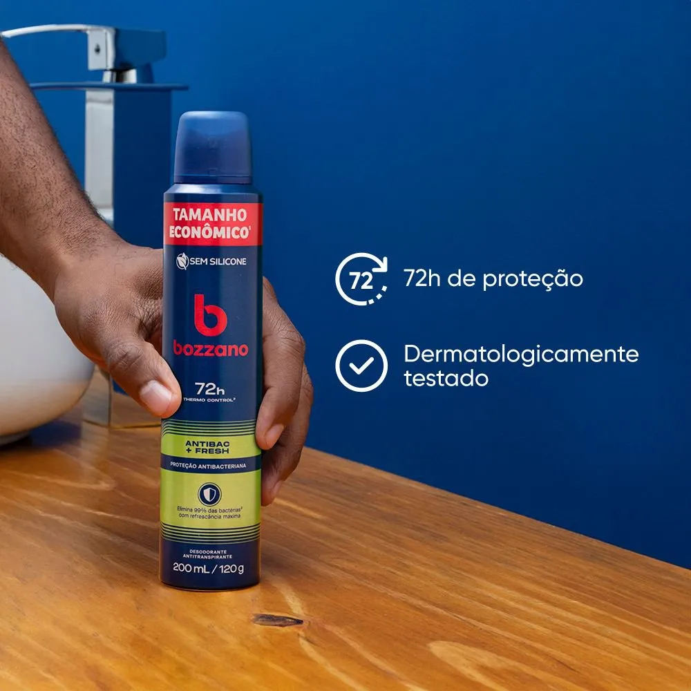 Desodorante Antitranspirante Aerossol Masculino Bozzano Fresh 200ml — foto 2