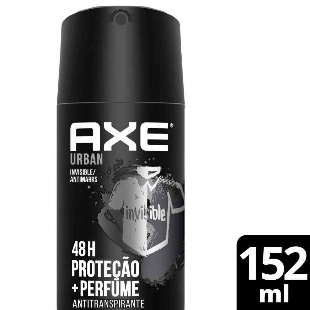Desodorante Antitranspirante Axe Urban Invisible Madeira Oud e Baunilha 48h Aerossol 152ml