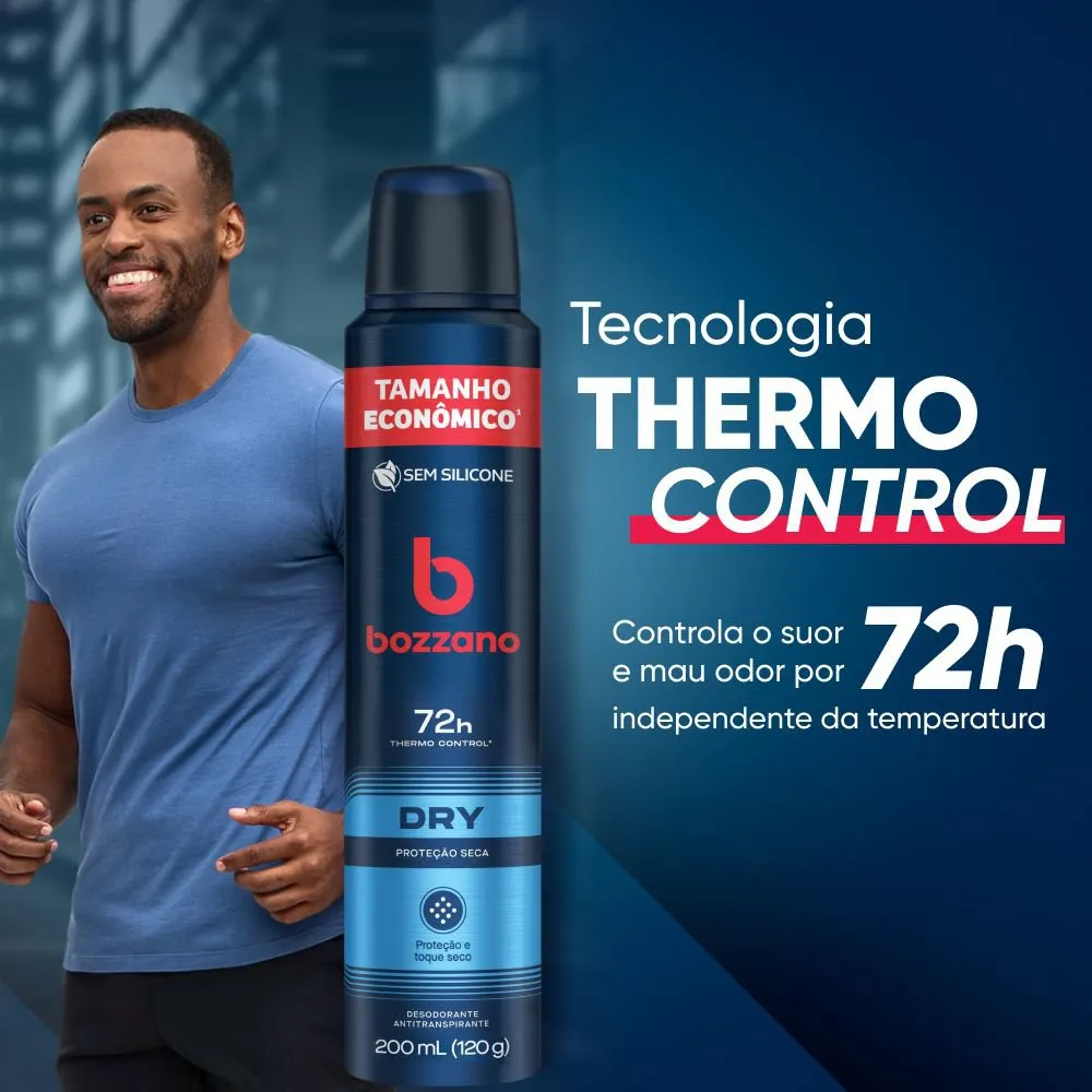 Desodorante Antitranspirante Bozzano Aerossol Masculino Dry 200ml — foto 5