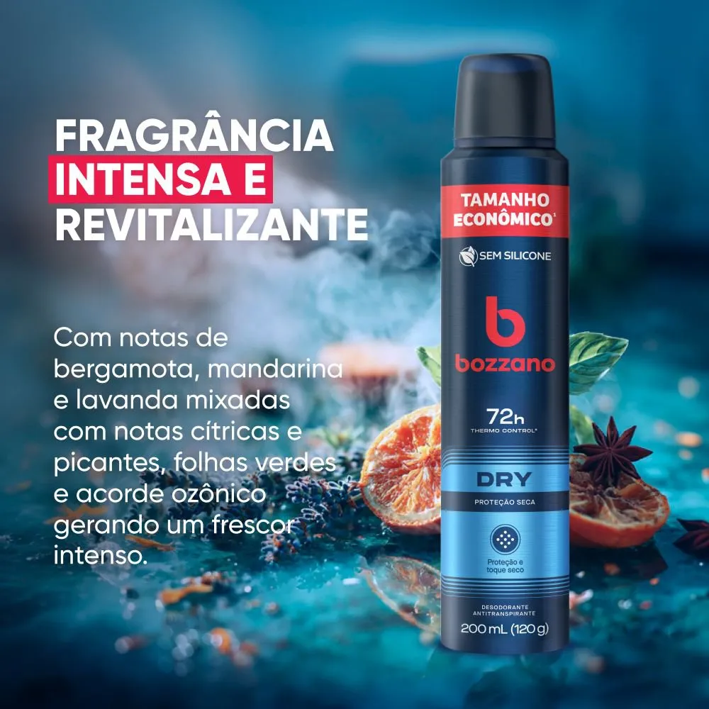 Desodorante Antitranspirante Bozzano Aerossol Masculino Dry 200ml — foto 6