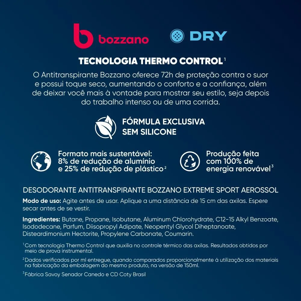 Desodorante Antitranspirante Bozzano Aerossol Masculino Dry 200ml — foto 9