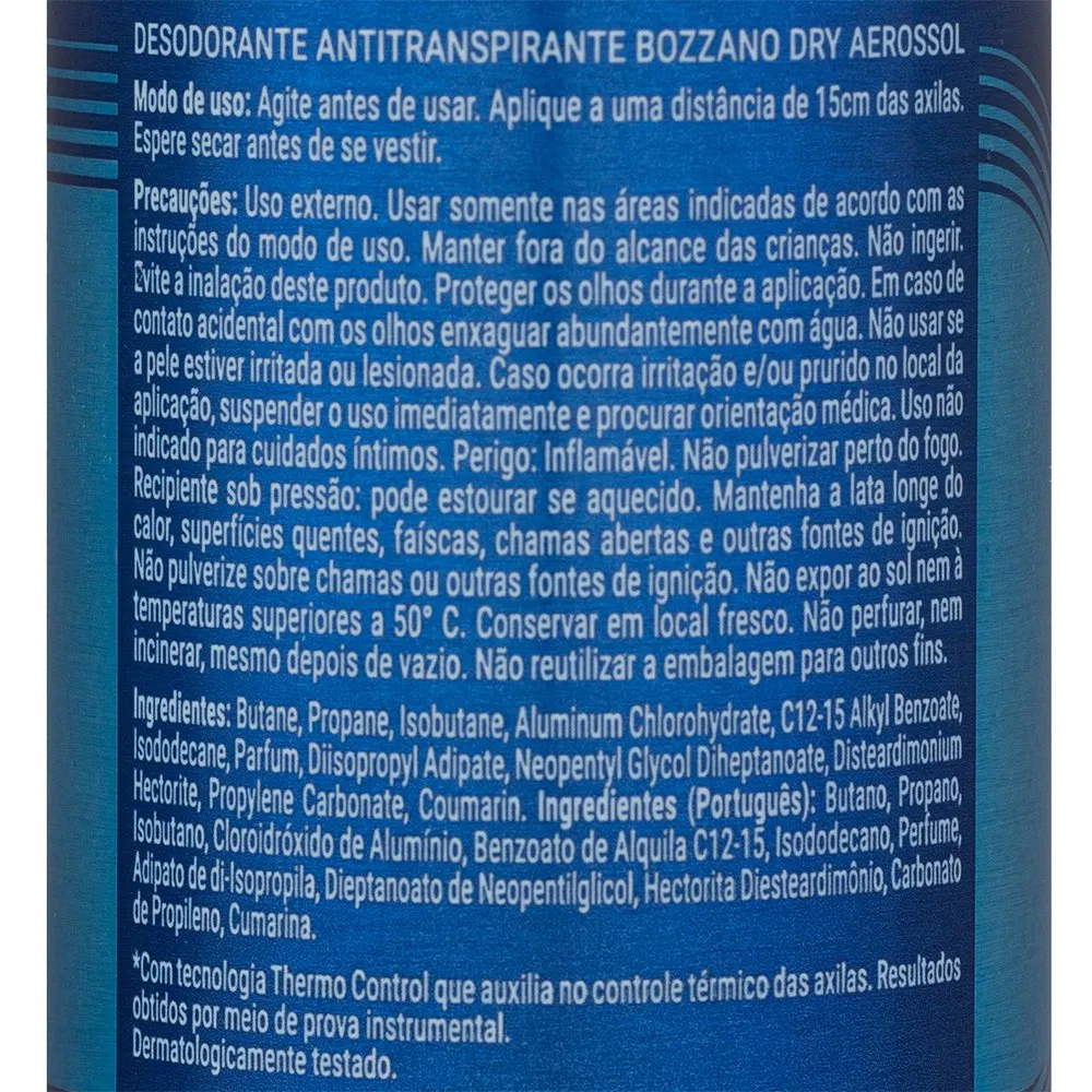 Desodorante Antitranspirante Bozzano Dry 72h Aerossol 150ml — foto 4