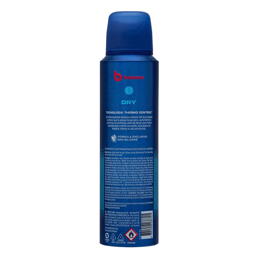 Desodorante Antitranspirante Bozzano Dry 72h Aerossol 150ml — foto 5