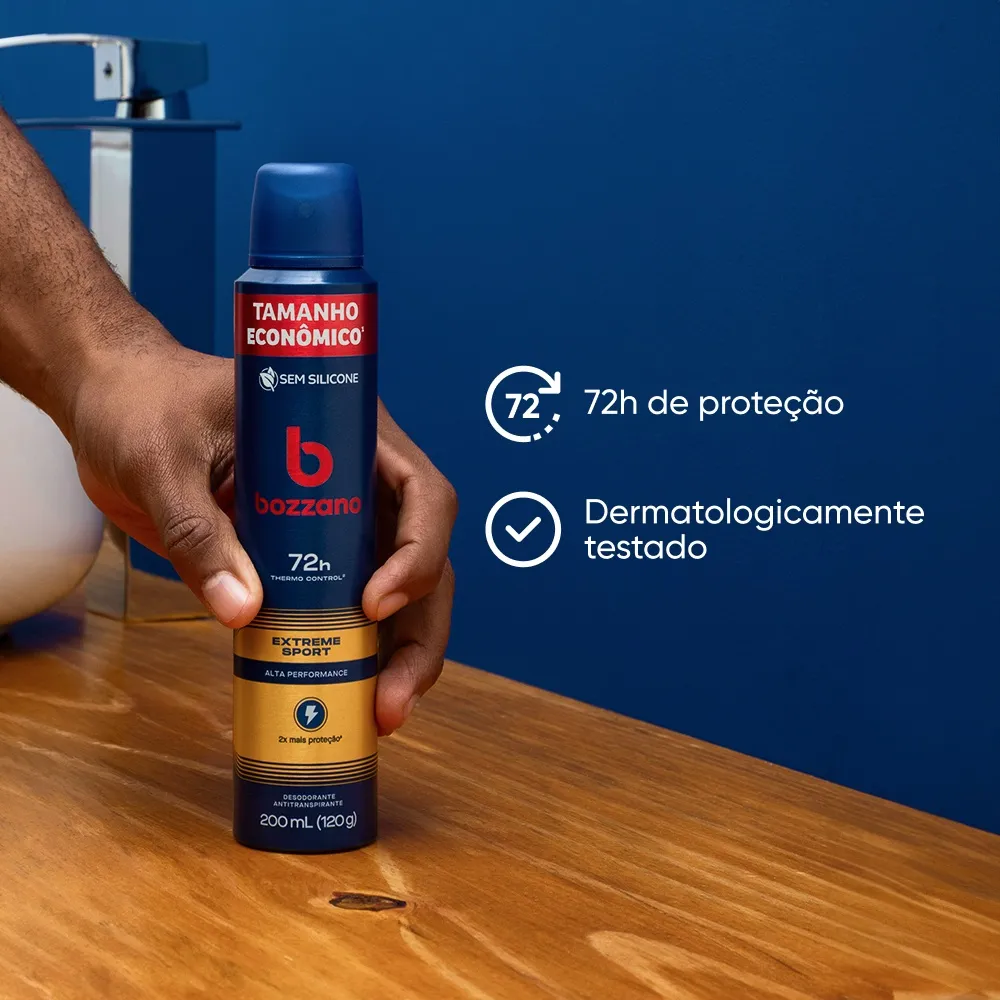 Desodorante Antitranspirante Bozzano Extreme Sport 72h Aerossol 200ml — foto 3