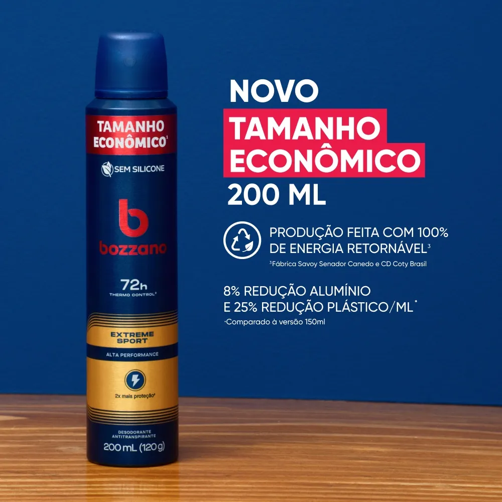 Desodorante Antitranspirante Bozzano Extreme Sport 72h Aerossol 200ml — foto 4