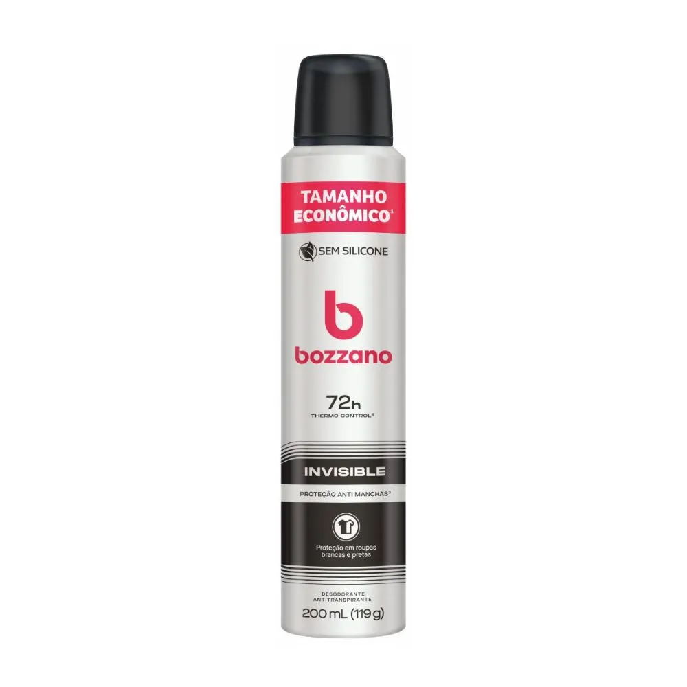 Desodorante Antitranspirante Bozzano Invisible 72h Aerossol 200ml