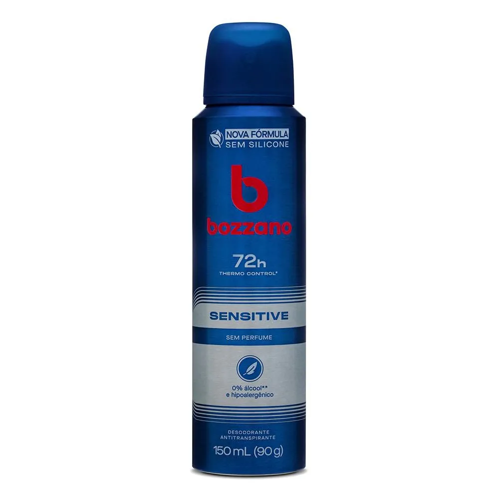 Desodorante Antitranspirante Bozzano Sensitive Sem Perfume 72h Aerossol 150ml