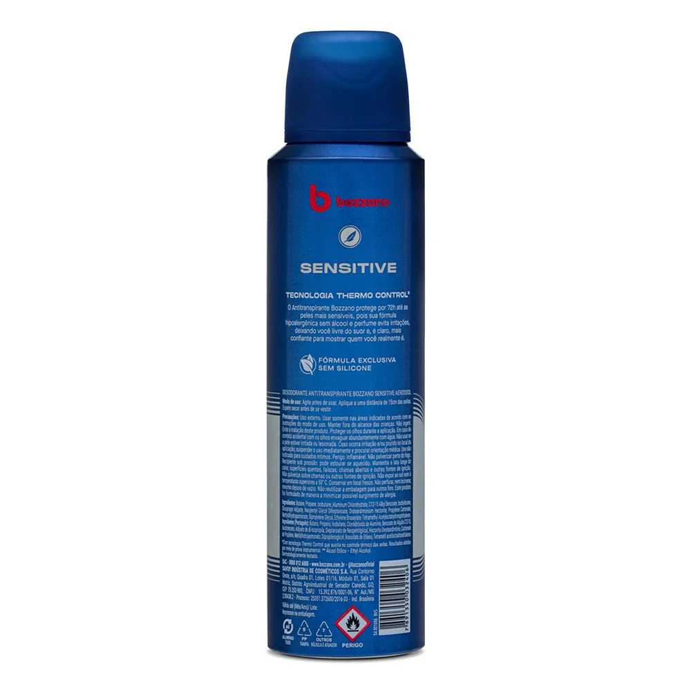 Desodorante Antitranspirante Bozzano Sensitive Sem Perfume 72h Aerossol 150ml — foto 5