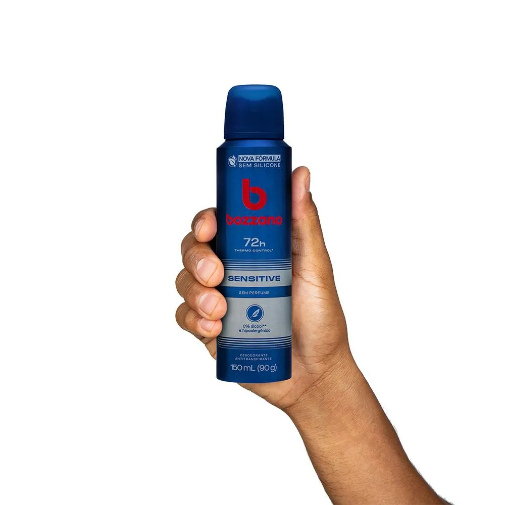 Desodorante Antitranspirante Bozzano Sensitive Sem Perfume 72h Aerossol 150ml — foto 2