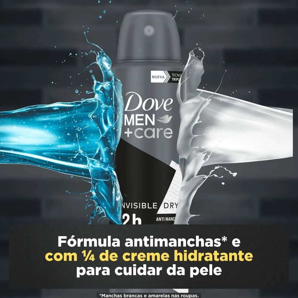Desodorante Antitranspirante Dove Men+Care Invisible Dry 72h Aerossol 150ml — foto 5