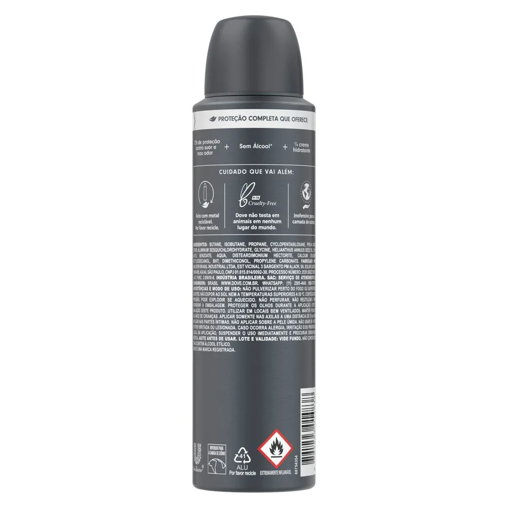 Desodorante Antitranspirante Dove Men+Care Sem Perfume 72h Aerossol 150ml — foto 3