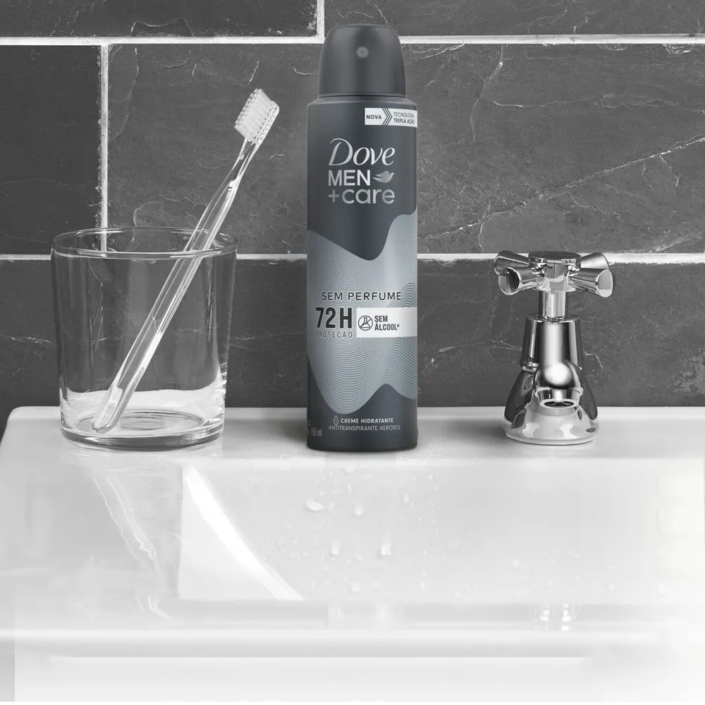Desodorante Antitranspirante Dove Men+Care Sem Perfume 72h Aerossol 150ml — foto 7