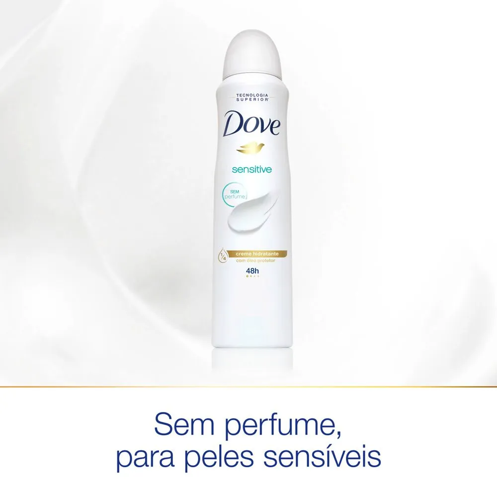 Desodorante Antitranspirante Dove Sensitive Sem Perfume 48h Aerossol 150ml — foto 6