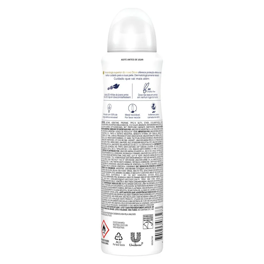 Desodorante Antitranspirante Dove Sensitive Sem Perfume 48h Aerossol 150ml — foto 3