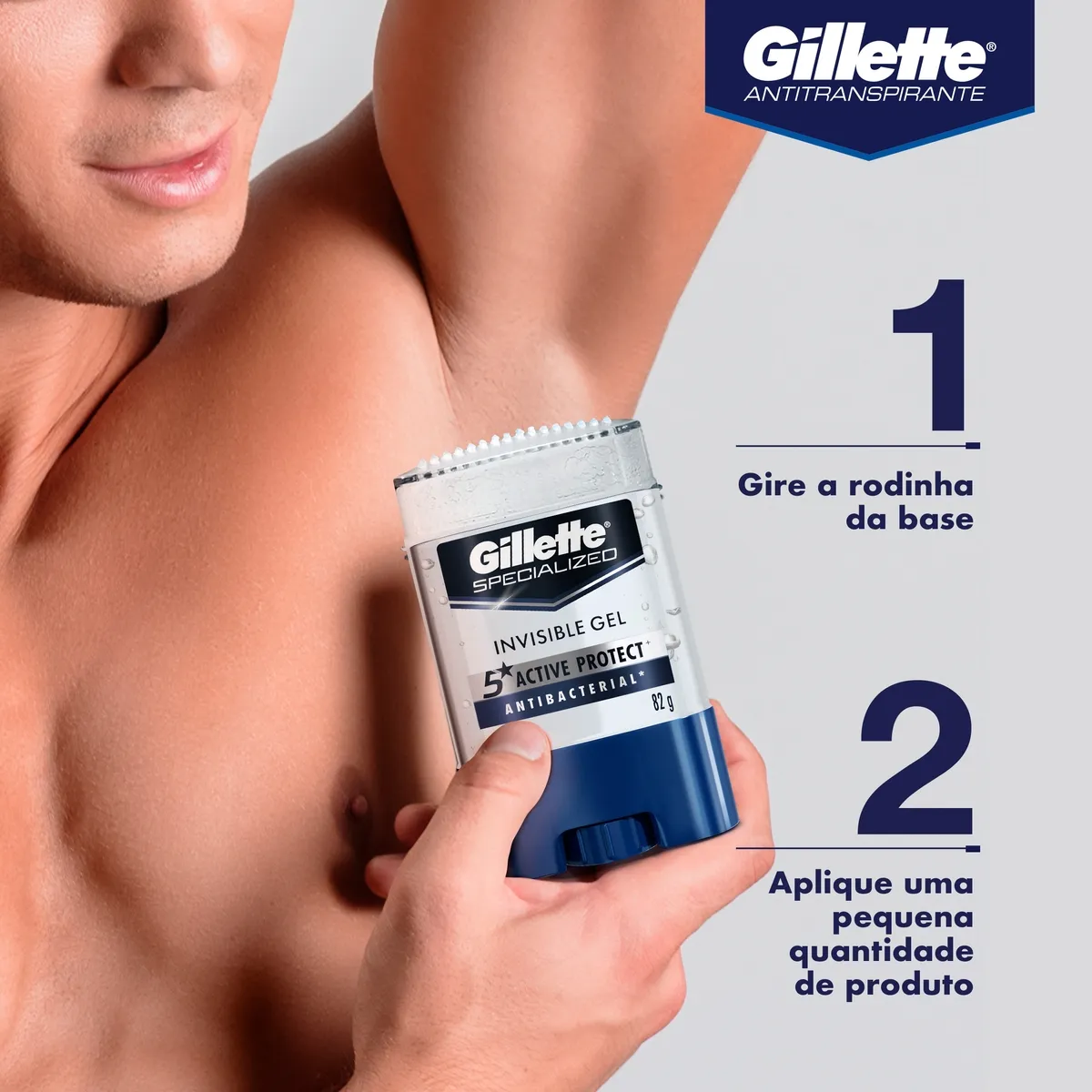 Desodorante Antitranspirante Gillette Specialized Antibacterial Gel Stick 82g — foto 7
