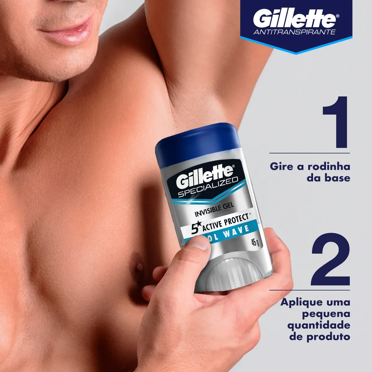 Desodorante Antitranspirante Gillette Specialized Cool Wave Gel Stick 45g — foto 7