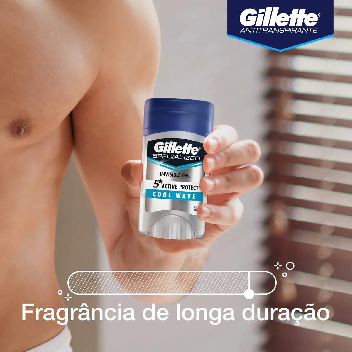 Desodorante Antitranspirante Gillette Specialized Cool Wave Gel Stick 45g — foto 3
