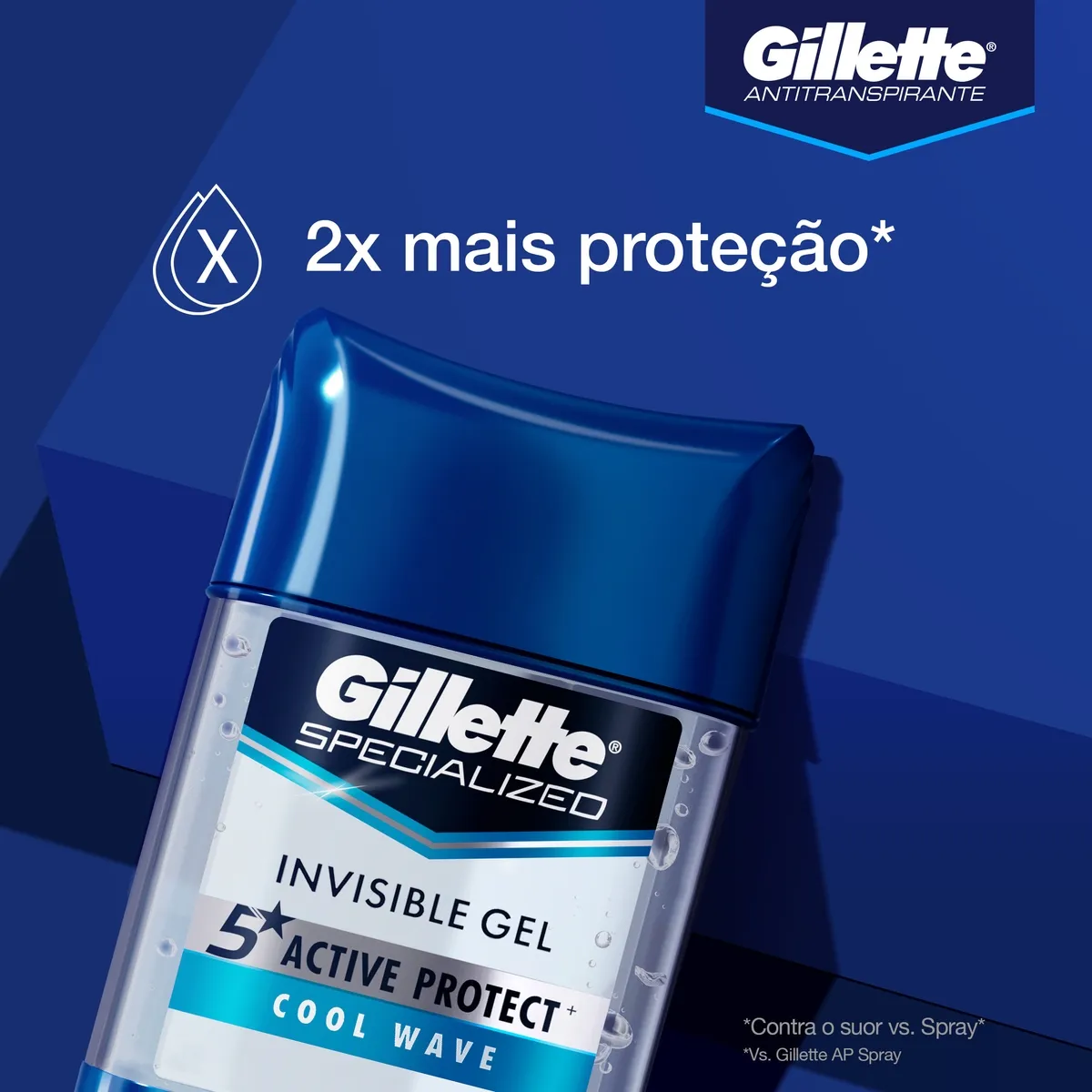 Desodorante Antitranspirante Gillette Specialized Cool Wave Gel Stick 82g — foto 4