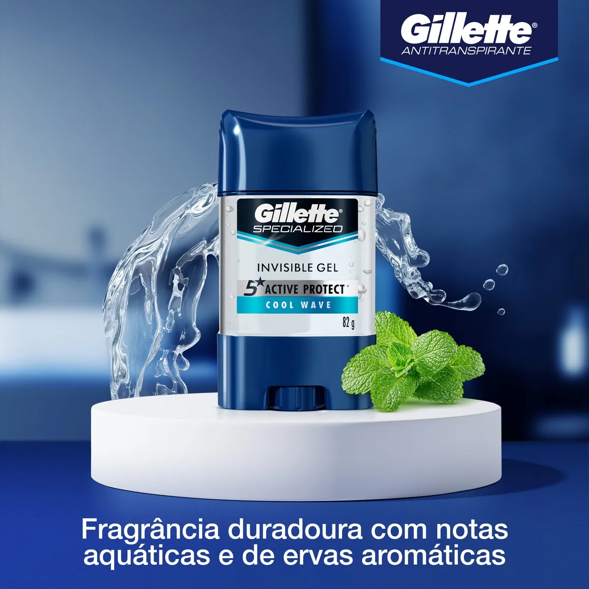 Desodorante Antitranspirante Gillette Specialized Cool Wave Gel Stick 82g — foto 8