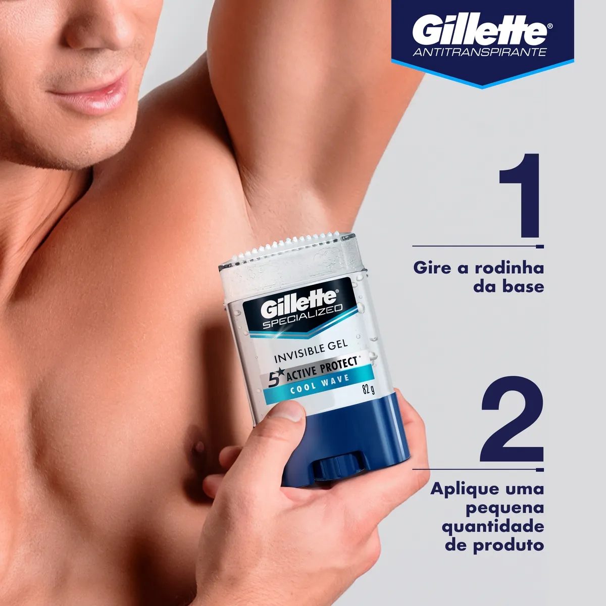 Desodorante Antitranspirante Gillette Specialized Cool Wave Gel Stick 82g — foto 7