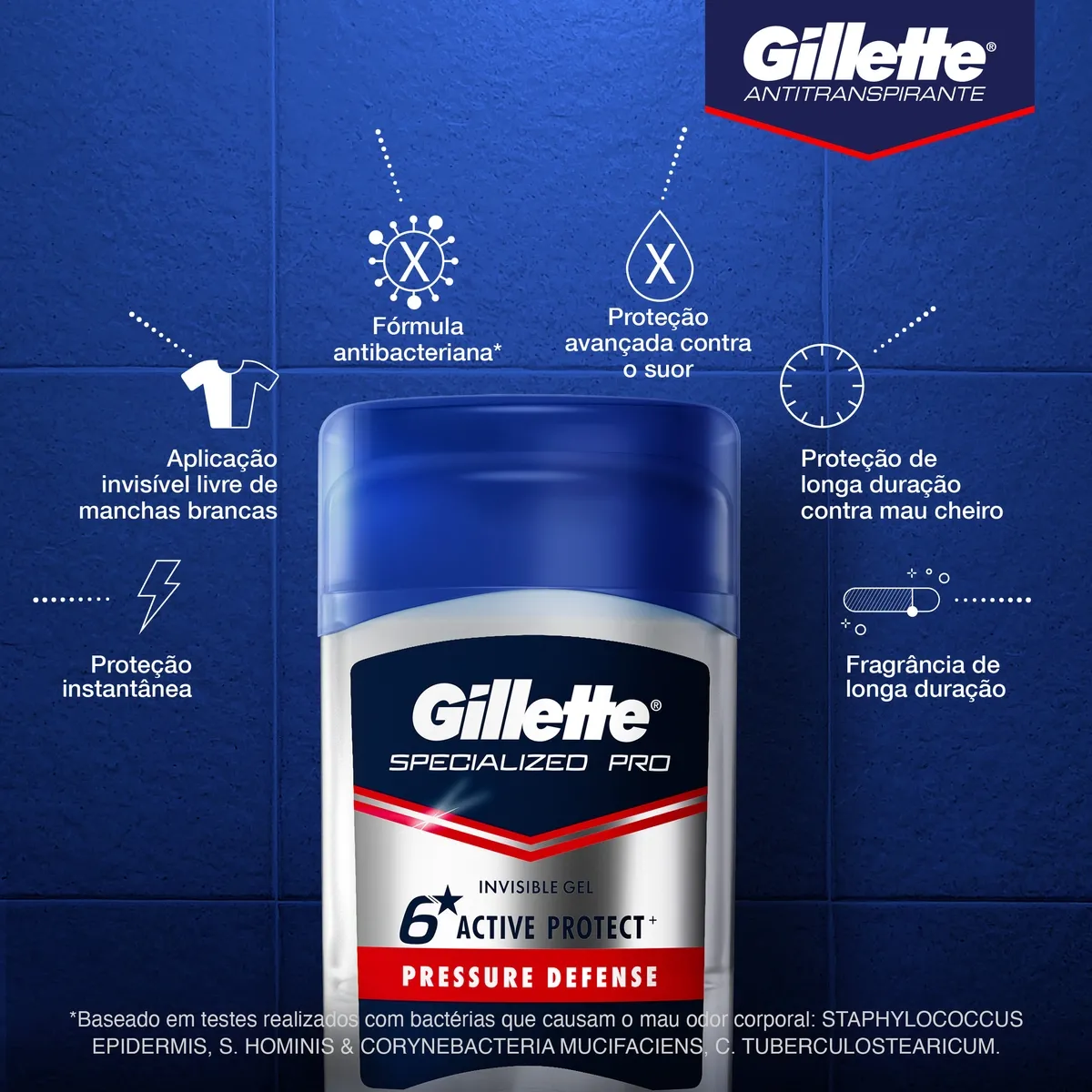 Desodorante Antitranspirante Gillette Specialized Pro Pressure Defense Gel Stick 45g — foto 2