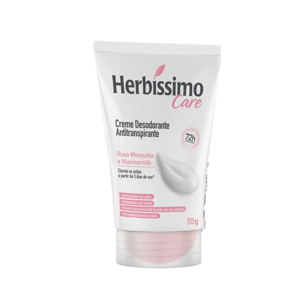 Desodorante Antitranspirante Herbissimo Care Creme Rosa Mosqueta E Niacinamida 55g
