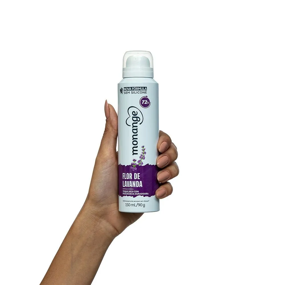 Desodorante Antitranspirante Monange Flor de Lavanda 72h Aerossol 150ml — foto 2